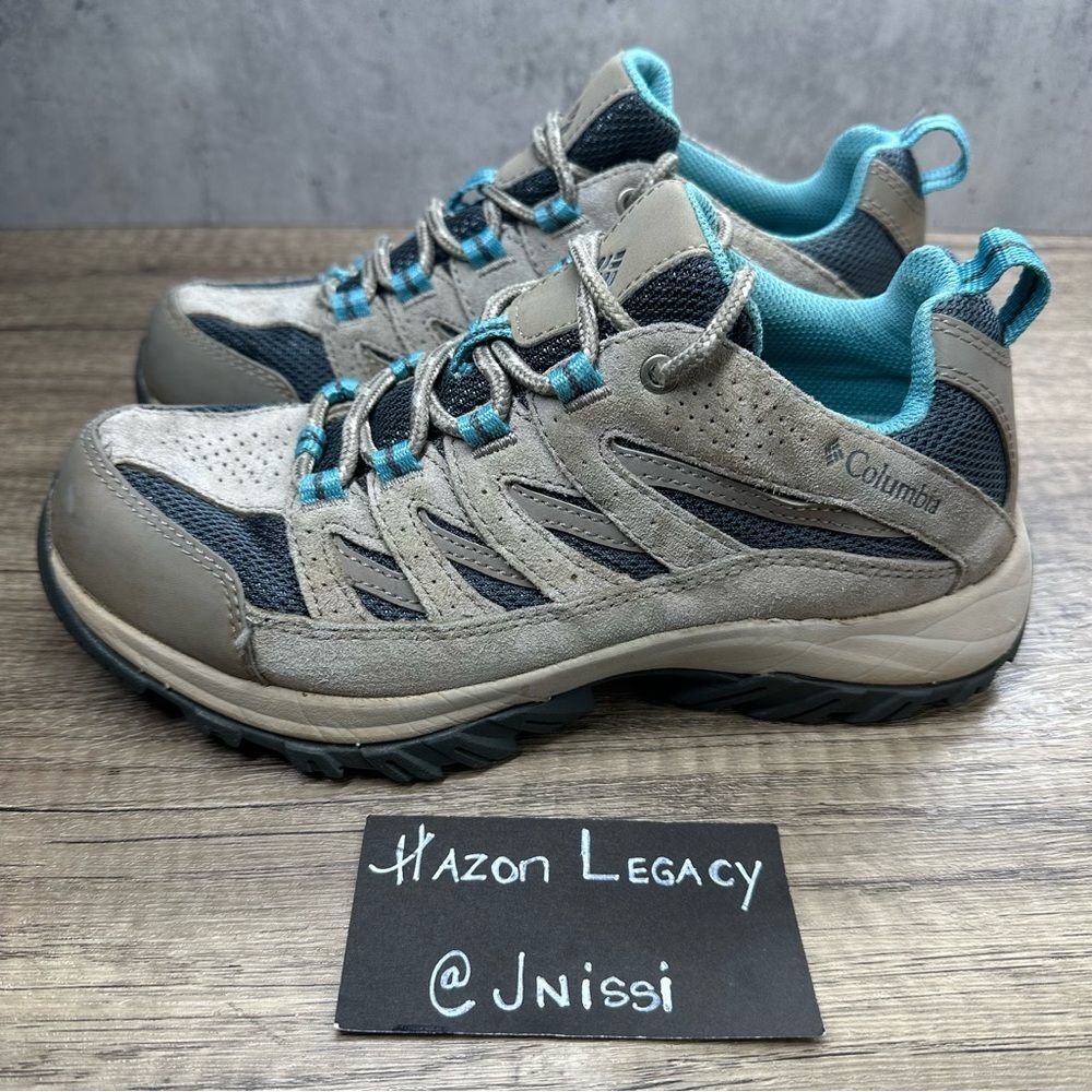 Columbia~Women's~Crestwood‎ Low Hiker Shoes Waterproof Gray/Blue~Size 7
